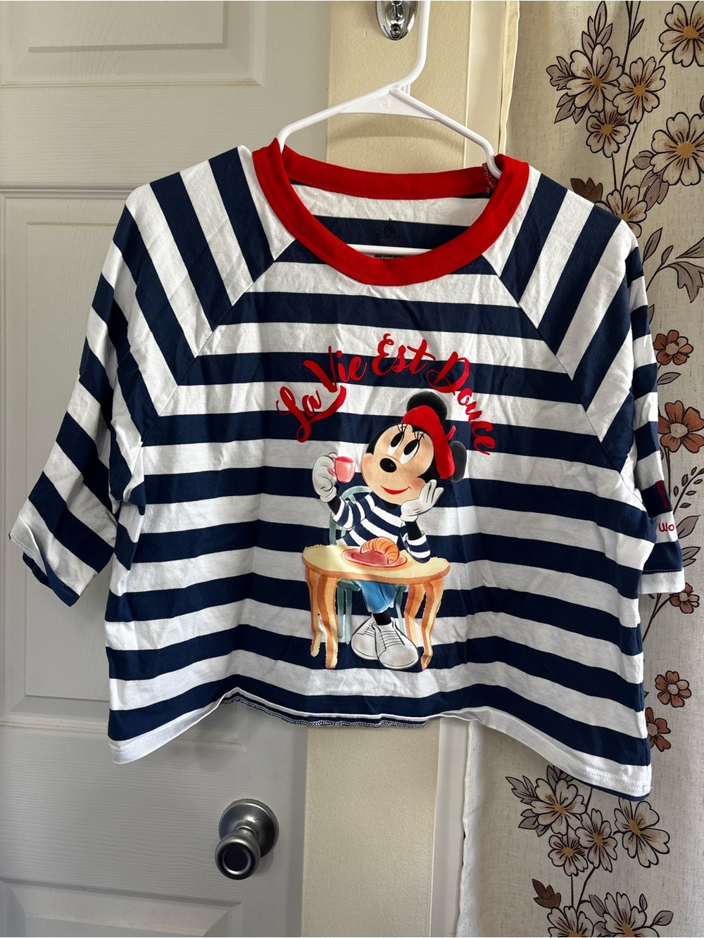 Disney Minnie Mouse Epcot France World Showcase Striped Oversized Top Small